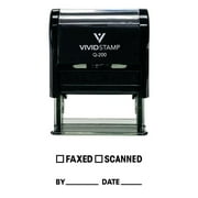 Vivid Stamp Faxed Scanned By Date Self Inking Rubber Stamp Black Ink - Medium