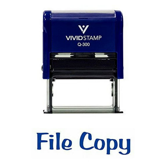 Vivid Stamp File Copy Self-Inking Office Rubber Stamp (Blue) - Large