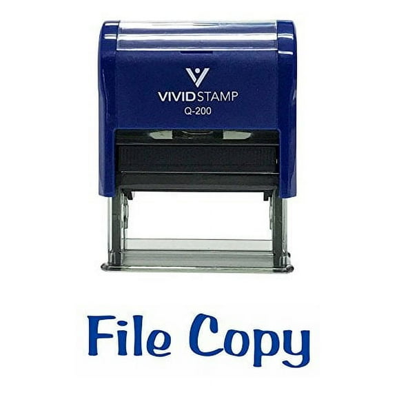 Vivid Stamp File Copy Self-Inking Office Rubber Stamp (Blue) - Medium