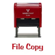 Vivid Stamp File Copy Self-Inking Office Rubber Stamp (Red) - Medium | Efficient Document Marking Tool for Replication and Record Keeping