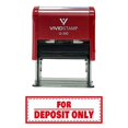 thumbnail image 1 of Vivid Stamp For Deposit Only W/Border Self-Inking Office Rubber Stamp (Red) - Large, 1 of 1