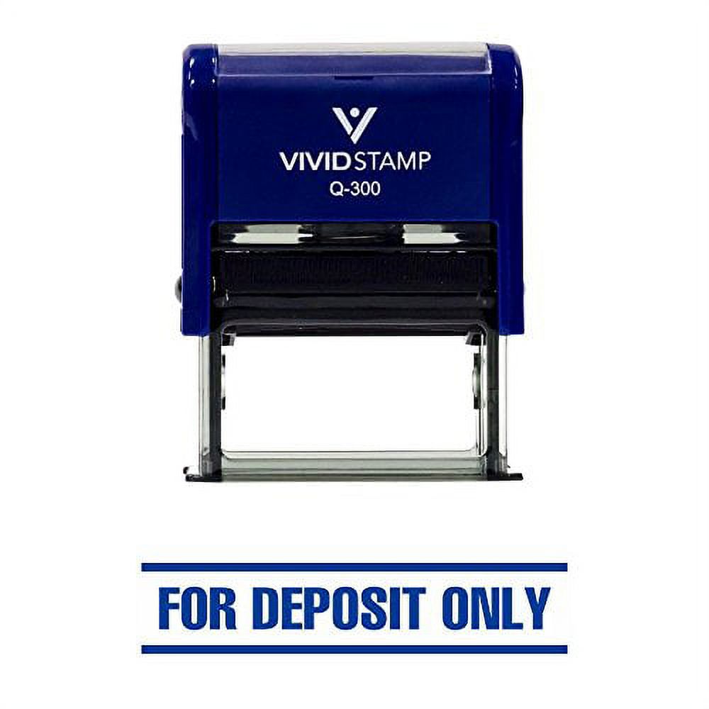 Vivid Stamp For Deposit Only with Bars SelfInking Office Rubber Stamp