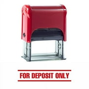 Vivid Stamp For Deposit Only with Bars Self-Inking Office Rubber Stamp (Red) - Medium | Efficient Bank Endorsement Tool for Checks and Documents
