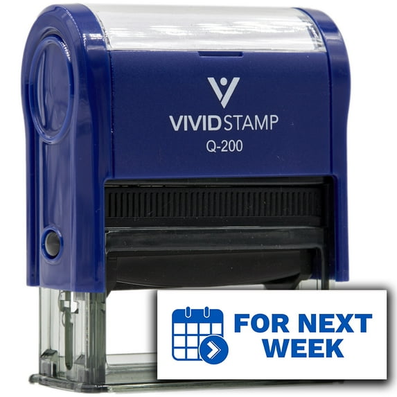 Vivid Stamp For Next Week Self-Inking Rubber Stamp Self-Inking Rubber Stamps Teachers And Schools | Motivational Stamps For Children | Re-inkable Ink Pad (Blue Ink) - Q-200