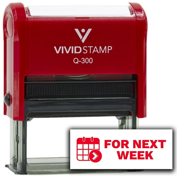 Vivid Stamp For Next Week Self-Inking Rubber Stamp Self-Inking Rubber Stamps Teachers And Schools | Motivational Stamps For Children | Re-inkable Ink Pad (Red Ink) - Q-300