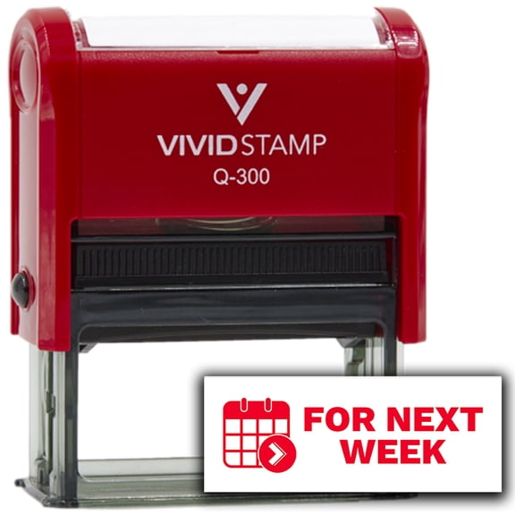 Vivid Stamp For Next Week Self-Inking Rubber Stamp Self-Inking Rubber Stamps Teachers And Schools | Motivational Stamps For Children | Re-inkable Ink Pad (Red Ink) - Q-300