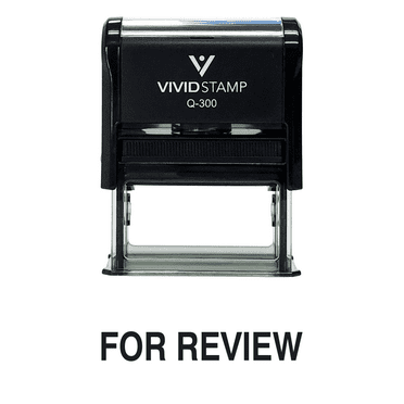Vivid Stamp For Review Office Self Inking Rubber Stamp (Black Ink) - Large