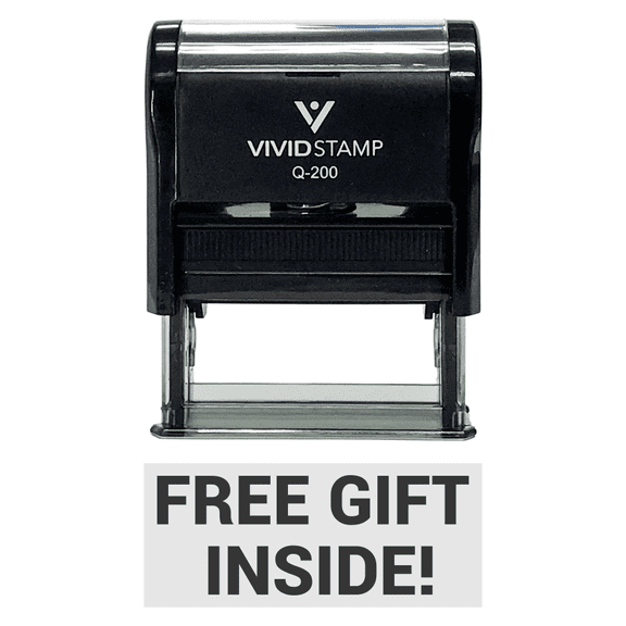 Vivid Stamp Free Gift Inside Self-Inking Office Rubber Stamp (Black) - Medium