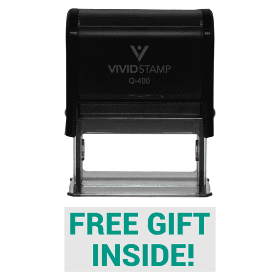 Vivid Stamp Free Gift Inside Self-Inking Office Rubber Stamp (Green) - X-Large