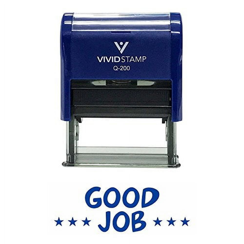 Vivid Stamp Good Job Teachers SelfInking Office Rubber Stamp (Blue