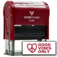thumbnail image 1 of Vivid Stamp Good Vibes Only Self Inking Rubber Stamp (Red Ink) - Q-200, 1 of 3