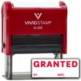 thumbnail image 1 of Vivid Stamp Granted By Date Self Inking Rubber Stamp (Red Ink) - Q-300, 1 of 3