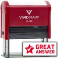 thumbnail image 1 of Vivid Stamp Great Answer Self Inking Rubber Stamp (Red Ink) - Q-400, 1 of 3
