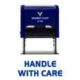 thumbnail image 1 of Vivid Stamp HANDLE WITH CARE Self Inking Rubber Stamp (Blue Ink) - Large, 1 of 1