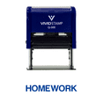 thumbnail image 1 of Vivid Stamp Homework Teacher Self Inking Rubber Stamp (Blue Ink) - Large, 1 of 1