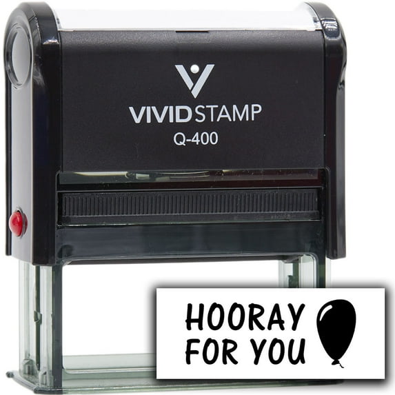 Vivid Stamp Hooray for You Self Inking Rubber Stamp (Black Ink) - Q-400