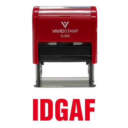Vivid Stamp IDGAF Self Inking Rubber Stamp (Red Ink) - Medium