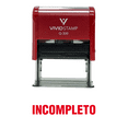 thumbnail image 1 of Vivid Stamp Incompleto Spanish Teacher Self Inking Rubber Stamp (Red Ink) - Large, 1 of 1