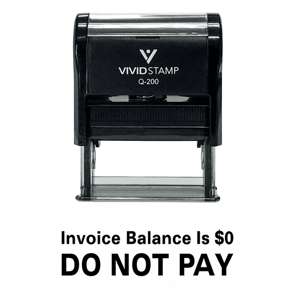 Vivid Stamp Invoice Balance is $0. DO NOT PAY Self Inking Rubber Stamp (Black Ink) - Medium