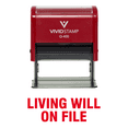thumbnail image 1 of Vivid Stamp Living Will On File Self Inking Rubber Stamp (Red Ink) - X-Large, 1 of 1