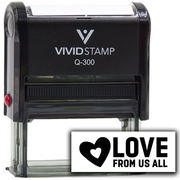 Vivid Stamp Love From Us All Self Inking Rubber Stamp (Black Ink) - Q-300