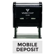 Vivid Stamp MOBILE DEPOSIT Self-Inking Office Rubber Stamp Black - Medium