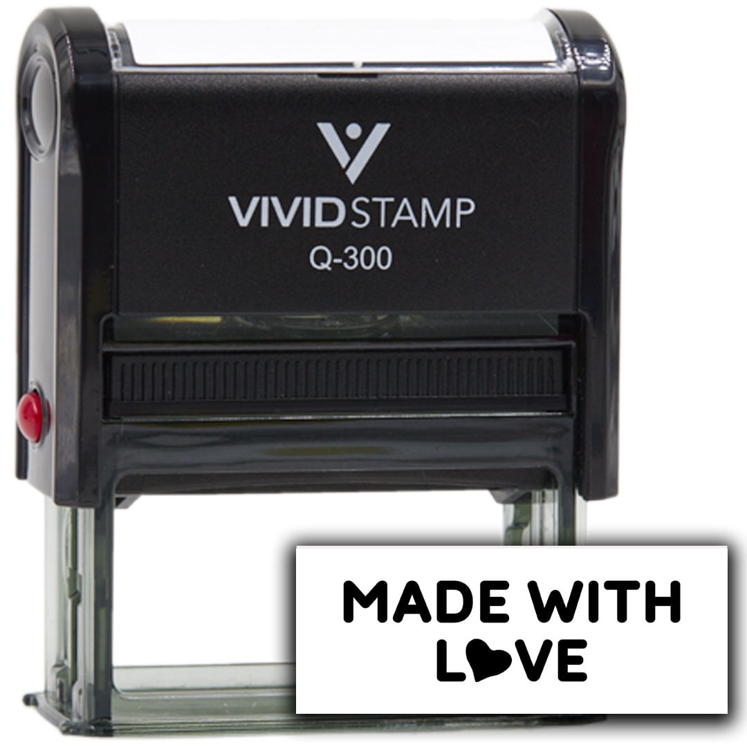 Vivid Stamp Made With Love Self Inking Rubber Stamp (Black Ink) - Q-300