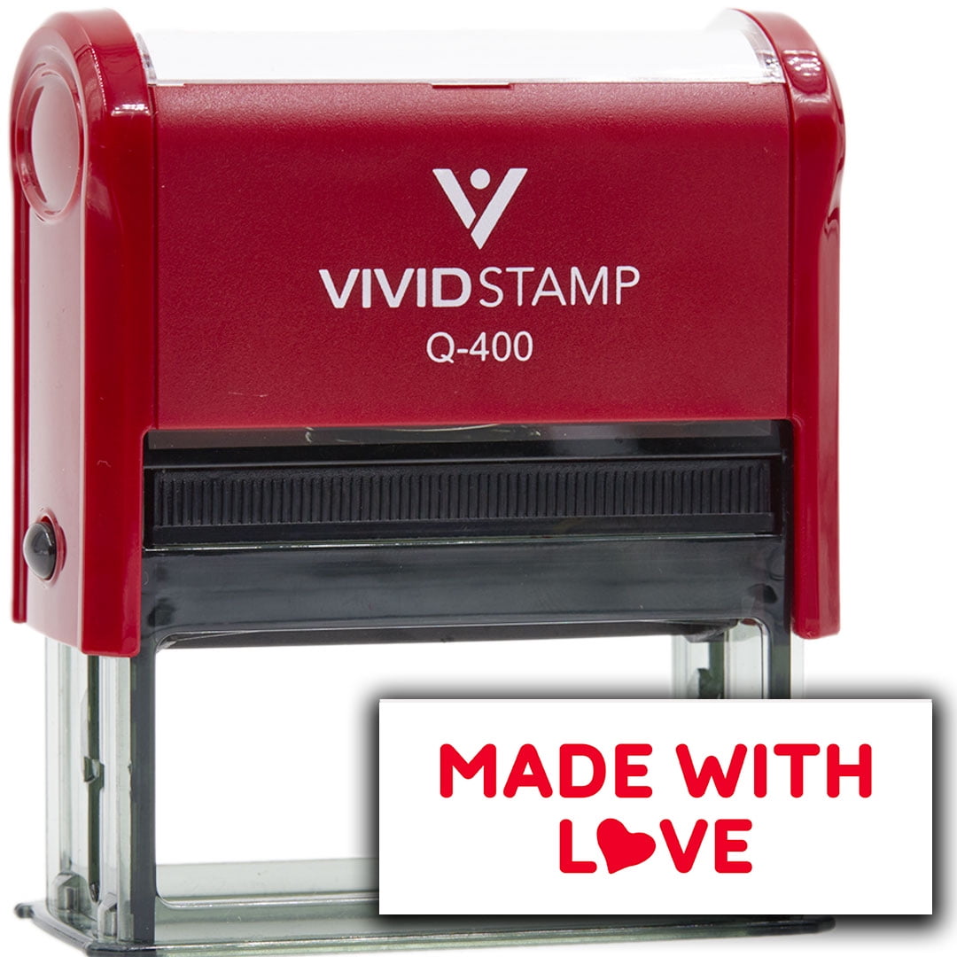 Vivid Stamp Made With Love Self Inking Rubber Stamp (Red Ink) - Q-400