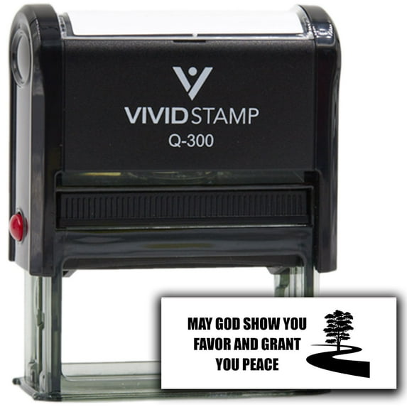 Vivid Stamp May God Show You Favor And Grant You Peace Self Inking Rubber Stamp (Black Ink) - Q-300