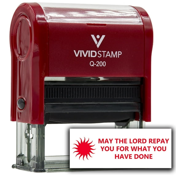 Vivid Stamp May the Lord repay you for what you have done Self Inking Rubber Stamp (Red Ink) - Q-200