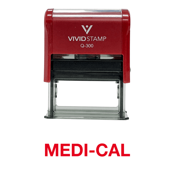 Vivid Stamp Medi-Cal Office Self Inking Rubber Stamp (Red Ink) - Large