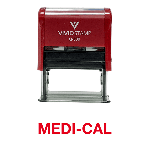 Vivid Stamp Medi-Cal Office Self Inking Rubber Stamp (Red Ink) - Large