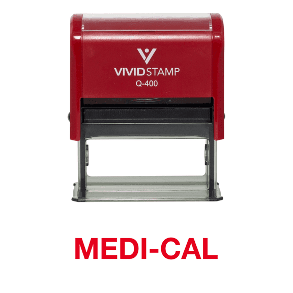 Vivid Stamp Medi-Cal Office Self Inking Rubber Stamp (Red Ink) - X-Large