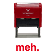 Vivid Stamp Meh Self Inking Rubber Stamp Red Ink - Medium