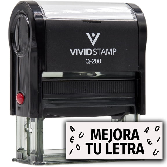 Vivid Stamp Mejora tu Letra Spanish School Self-Inking Rubber Stamps (Black Ink) - Q-200