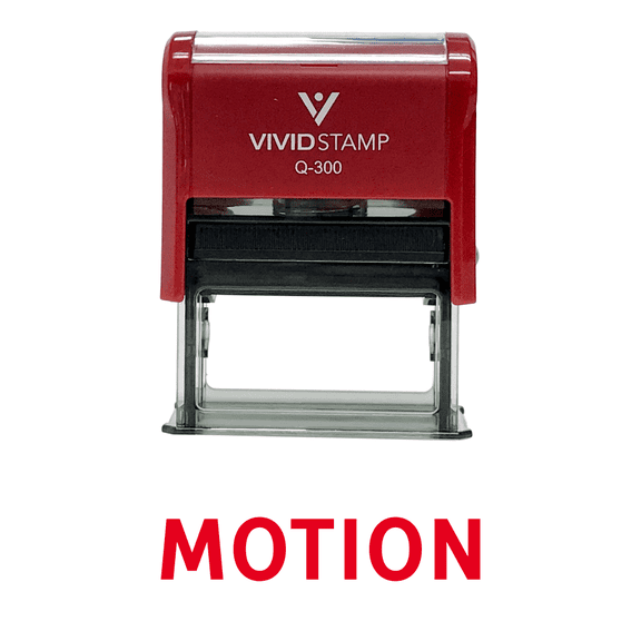 Vivid Stamp Motion Legal Self Inking Rubber Stamp (Red Ink) - Large