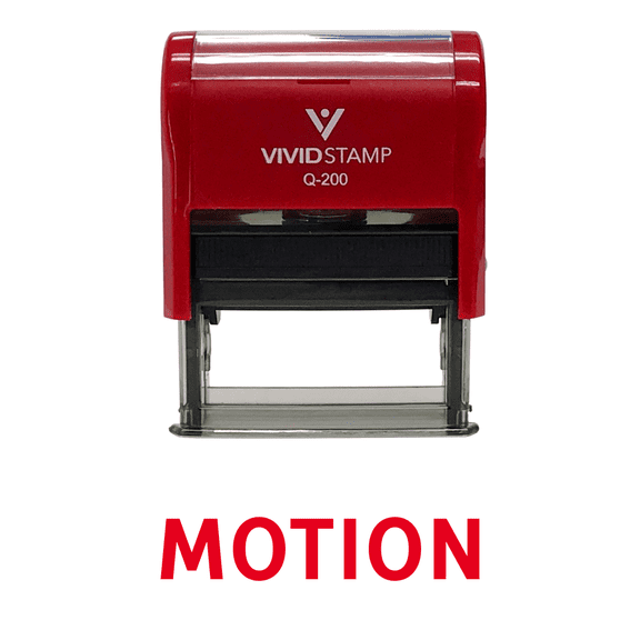 Vivid Stamp Motion Legal Self Inking Rubber Stamp (Red Ink) - Medium