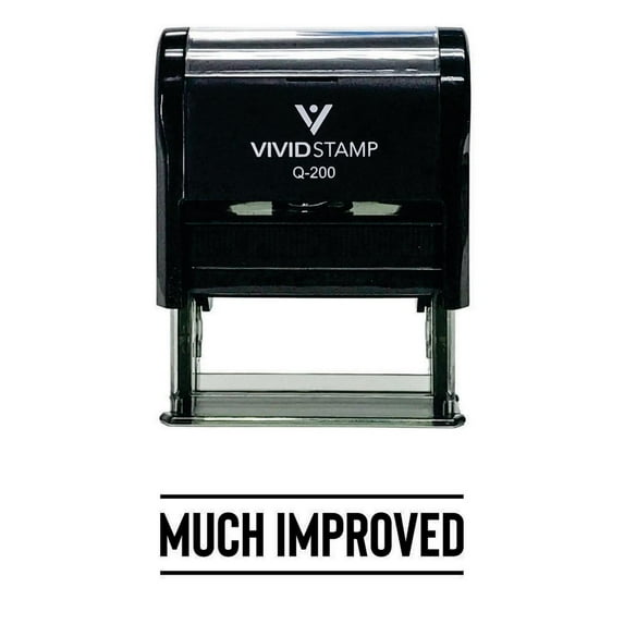Vivid Stamp Much Improved Self-Inking Rubber Stamp (Black Ink) - Medium
