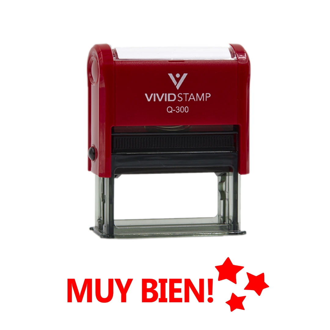 Vivid Stamp Muy Bien! Spanish School Self-Inking Rubber Stamps (Red Ink) - Q-200