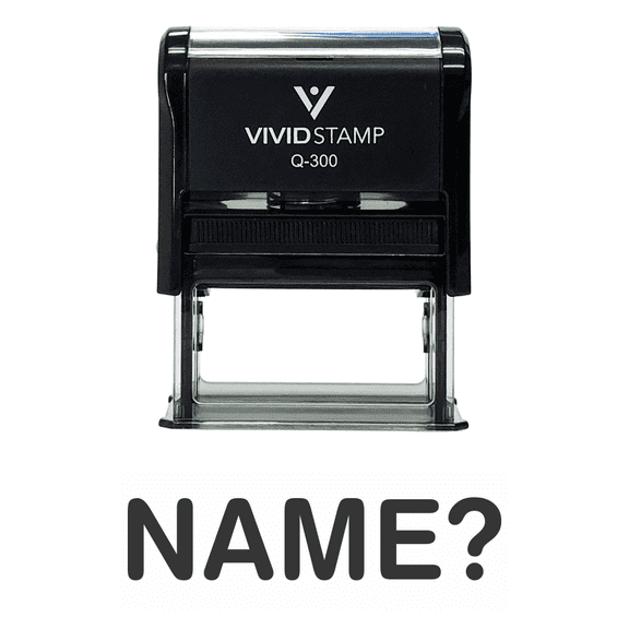 Vivid Stamp Name? Self Inking Rubber Stamp (Black Ink) - Large