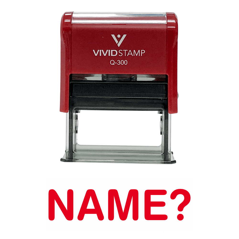 Vivid Stamp Name? Self Inking Rubber Stamp (Red Ink) - Large