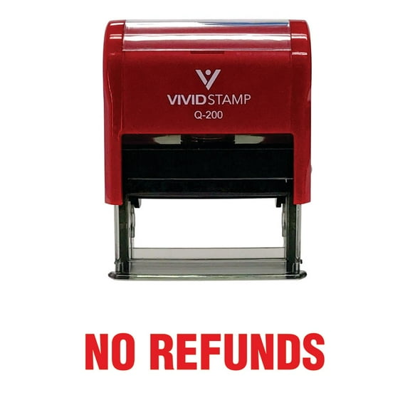 Vivid Stamp No Refunds Self Inking Rubber Stamp (Red Ink) - Medium