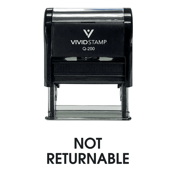 Vivid Stamp Not Returnable Office Self Inking Rubber Stamp (Black Ink) - Medium