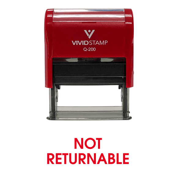 Vivid Stamp Not Returnable Office Self Inking Rubber Stamp (Red Ink) - Medium