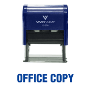 Vivid Stamp Office Copy Self Inking Rubber Stamp Blue Ink - Medium