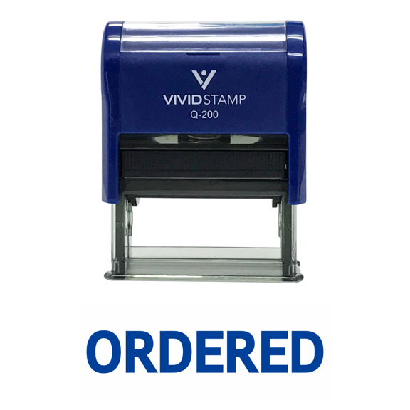 Vivid Stamp Ordered Self Inking Rubber Stamp (Blue Ink) - Medium