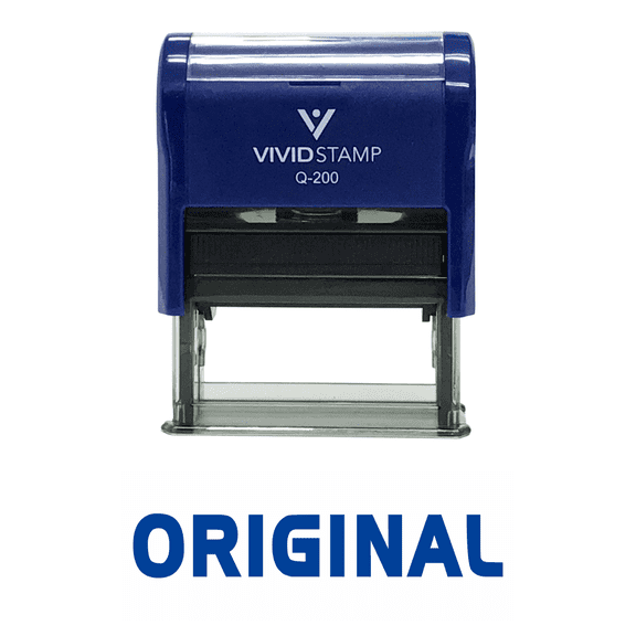 Vivid Stamp Original Self Inking Rubber Stamp (Blue Ink) - Medium