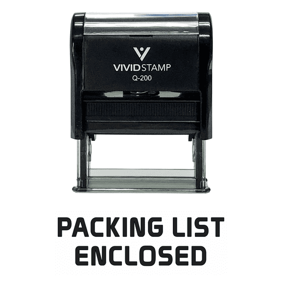 Vivid Stamp PACKING LIST ENCLOSED Self Inking Rubber Stamp (Black Ink) - Medium