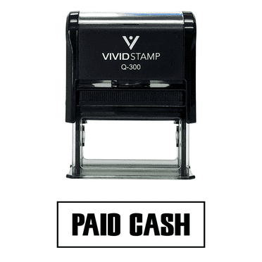 Vivid Stamp Paid Cash Self-Inking Office Rubber Stamp (Black) - Large