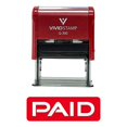 thumbnail image 1 of Vivid Stamp Paid Reversed Self Inking Rubber Stamp (Red Ink) Large, 1 of 1